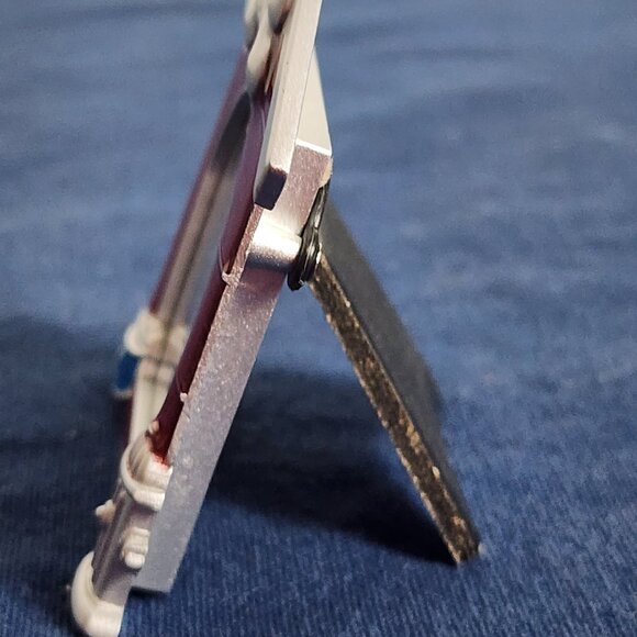 Mini Red Silver Blue Enamel Family Bone w/Heart Dog Bowl Hydrant Picture Frame - Picture 5 of 16